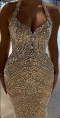 Silver Crystal Corset Gown