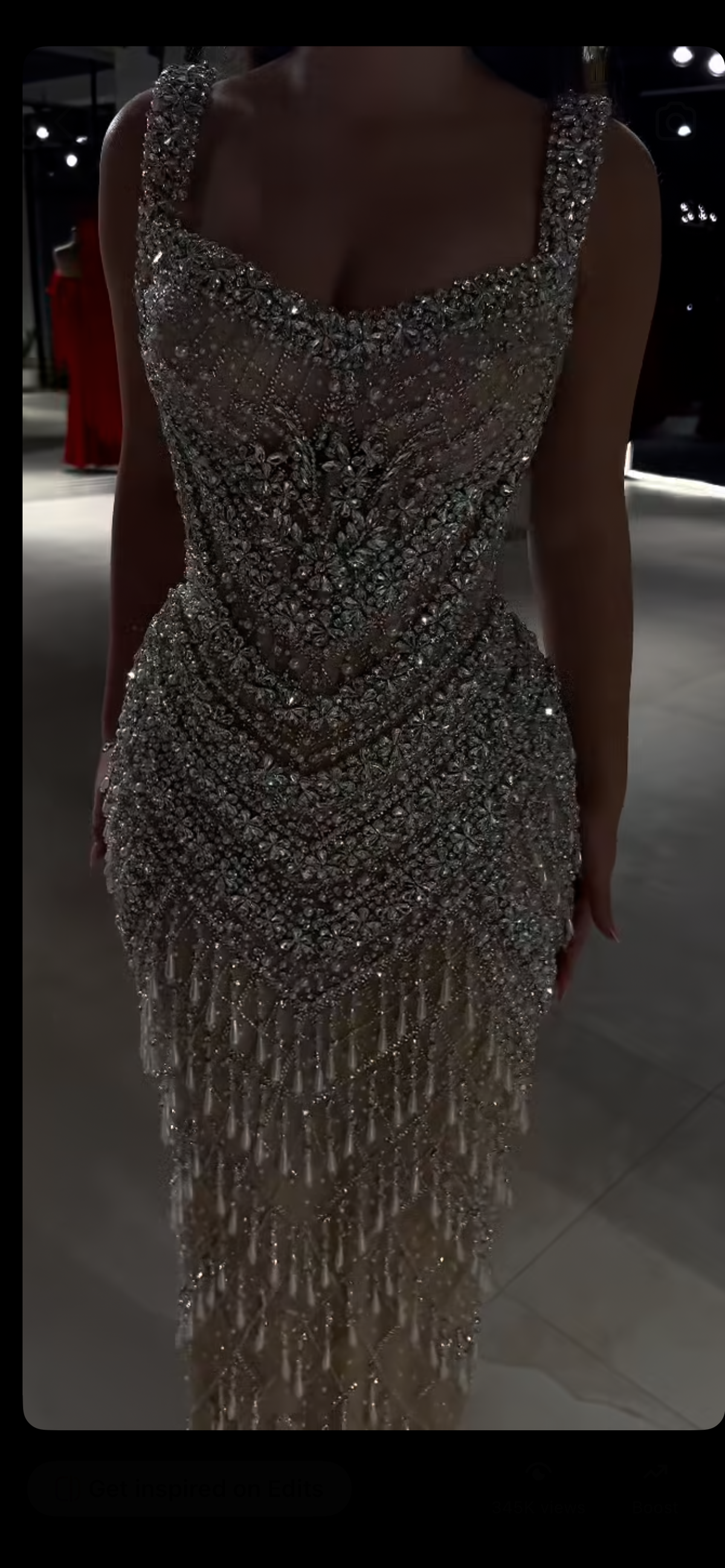 Silver Crystal Couture Gown