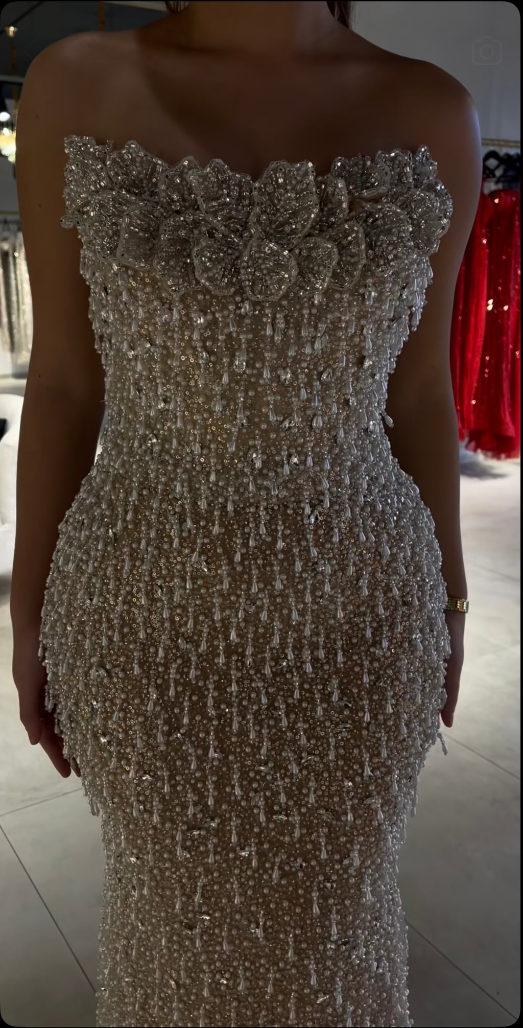 Silver Crystal Mermaid Gown