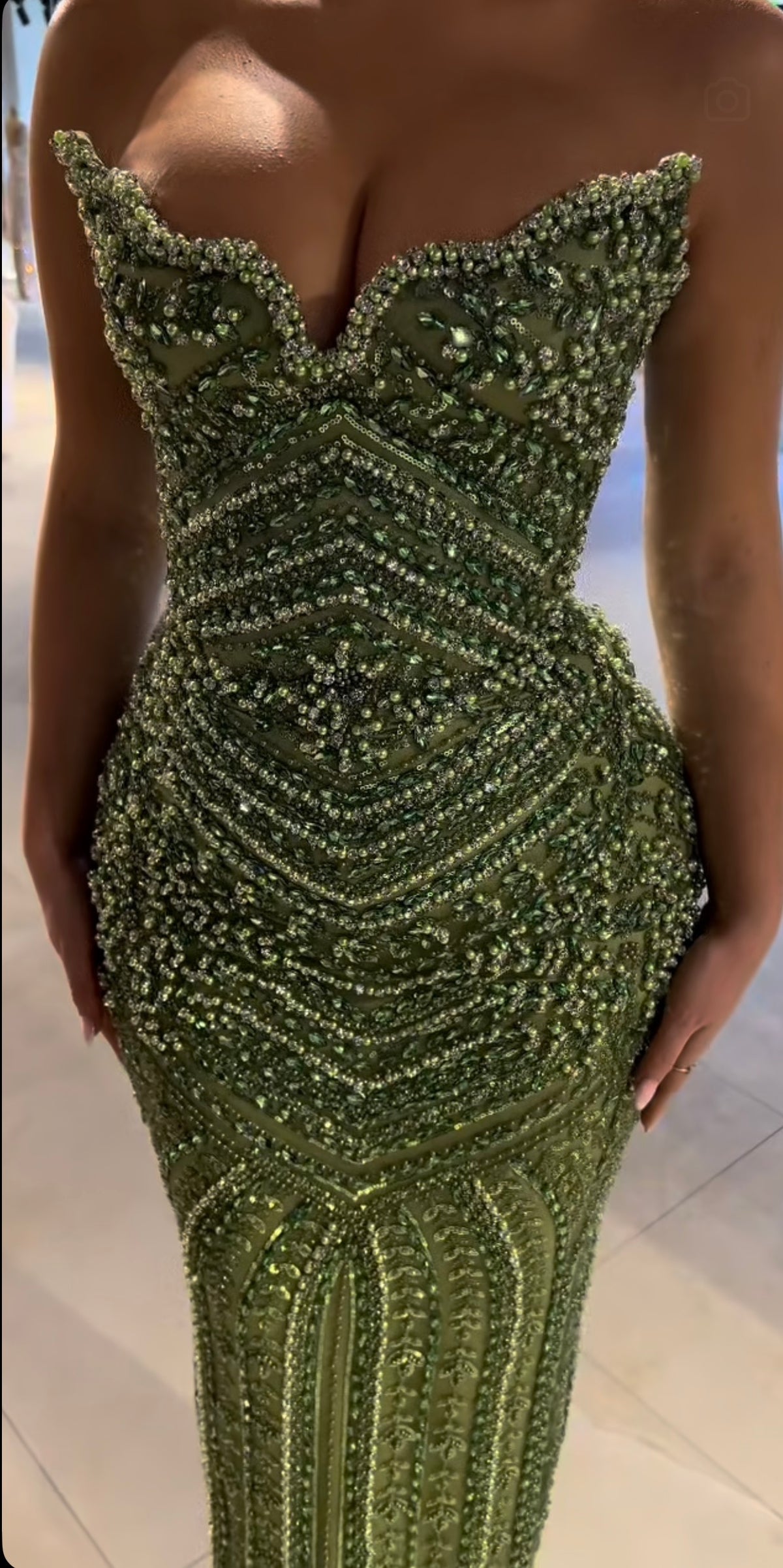 Emerald Green Couture Gown
