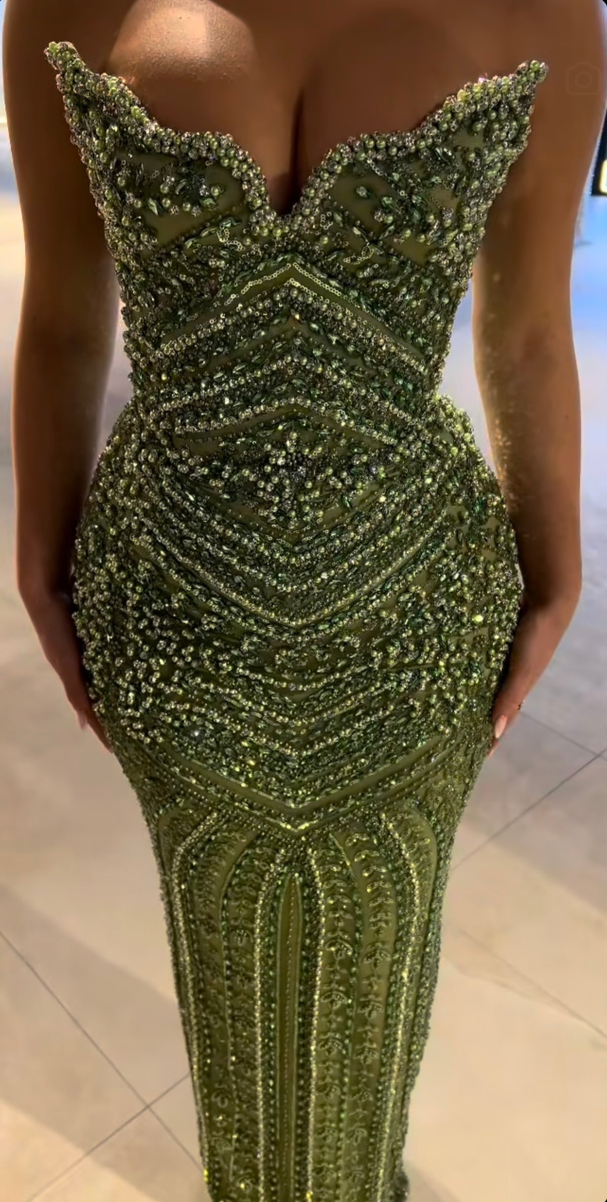 Emerald Green Couture Gown