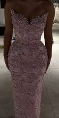 Mauve Crystal Embellished Gown