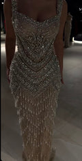Silver Crystal Couture Gown