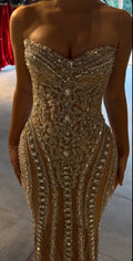 Champagne Crystal Couture Gown